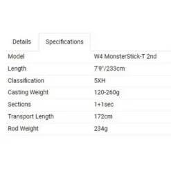 Westin W4 MonsterStick-T 2nd Bottom Shipping Rod -Mikado Shop westin w4 monsterstick t 2nd bottom shipping rod 1